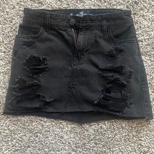 Hollister high-rise distressed denim skirt